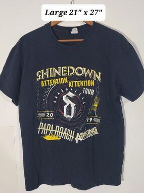 Shinedown / Papa Roach /Asking Alexandria 2019 Large Black Tour Shirt